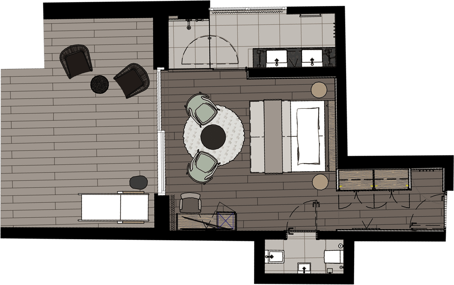 Grundriss-Rooftop-Doppelzimmer-Komfort-Alpenhotel-Kitzbuehel-Schwarzsee